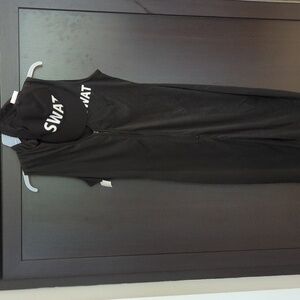 Black SWAT Woman's Costume Jumpsuit with Cap And Gloves - Size M NWT